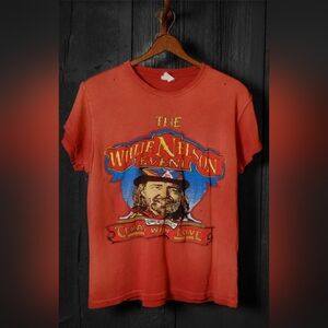 NWT MadeWorn Willie Nelson From Texas With Love Tshirt Red Size XS